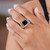 Men's Sterling Silver and Onyx Ring 'Sultan'