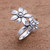 Double Flower Sterling Silver Cocktail Ring from Bali 'Flower Duo'