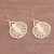 Fan Pattern Gold Plated Sterling Silver Dangle Earrings 'Peacock's Tail'