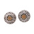 Wave Pattern Gold Accented Sterling Silver Stud Earrings 'Essence of Sun'