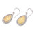 Swirl Pattern Gold Accented Sterling Silver Dangle Earrings 'Droplet Frames'