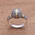 Round Gold Accented Sterling Silver Cocktail Ring 'Patterned Orb'