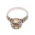 Round Gold Accented Sterling Silver Cocktail Ring 'Patterned Orb'