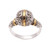 Round Gold Accented Sterling Silver Cocktail Ring 'Patterned Orb'