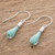 Sky Blue Art Glass Dangle Earrings from Costa Rica 'Sky Lake'