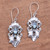 Ribbon Pattern Blue Topaz Dangle Earrings from Bali 'Sparkling Crest'