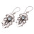 Ribbon Pattern Blue Topaz Dangle Earrings from Bali 'Sparkling Crest'