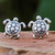 Thai Artisan Handcrafted Sterling Silver Turtle Earrings 'Tiny Turtles'