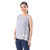 Floral Embroidered Cotton Tank Top in Ash from Thailand 'Flirty Bloom in Ash'