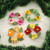 Floral Wreath Wool Felt Ornaments from India Set of 4 'Floral Wreaths'
