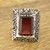 Men's Rectangular Garnet Ring from India 'Delhi Crimson'