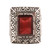 Men's Rectangular Garnet Ring from India 'Delhi Crimson'