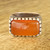 Men's Orange Onyx Ring Crafted in India 'Sunset Vines'