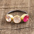 Gold Accent Amethyst  Rose Quartz Cocktail Ring from India 'Pretty Trio'