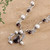 Leaf Pattern Garnet and Cultured Pearl Necklace 'Radiant Garland'