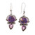 Regal Sterling Silver and Amethyst Earrings from India 'Regal Allure'