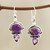 Regal Sterling Silver and Amethyst Earrings from India 'Regal Allure'