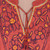 Floral Embroidered Cotton Blouse in Paprika from India 'Delhi Spring in Russet'