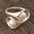 Lily Flower Cultured Pearl Wrap Ring from India 'Lily Twins'