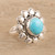Floral Reconstituted Turquoise Cocktail Ring from India 'Flower of the Sky'