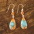 Carnelian and Composite Turquoise Dangle Earrings from India 'Teardrop Glamour'