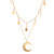 Gold Plated Sterling Silver Moon and Star Necklace 'Celestial Gleam'