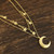 Gold Plated Sterling Silver Moon and Star Necklace 'Celestial Gleam'