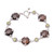 Smoky Quartz and Peridot Link Bracelet from Bali 'Buddha Glitter'