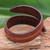Modern Leather Wrap Bracelet in Brown from Thailand 'Simple Caress in Brown'