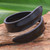 Modern Leather Wrap Bracelet in Black from Thailand 'Simple Caress in Black'