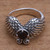 Wing Motif Garnet Band Ring from Bali 'Winged Glitter'