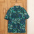 Men's Short-Sleeved Green Cotton Batik Shirt from Bali 'Green Leaf Shadows'