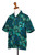 Men's Short-Sleeved Green Cotton Batik Shirt from Bali 'Green Leaf Shadows'