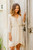 Ivory Beaded Polyester Wrap-Style Dress 'Georgette Glamour'