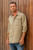 Men's Long-Sleeved Cotton Shirt in Khaki from India 'Casual Flair in Khaki'