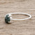 Sterling Silver Ring with Dark Green Guatemalan Jade 'Dark Green Teardrop'
