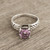 Faceted Amethyst Solitaire Ring Crafted in India 'Sparkling Crown'