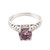 Faceted Amethyst Solitaire Ring Crafted in India 'Sparkling Crown'