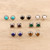 Handmade Multi-Gemstone Stud Earrings Set of 7 'Everyday Looks'