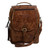 Handmade Leather Backpack in Saddle Brown from Mexico 'Saddle Brown Traveler'