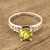 Faceted Peridot Solitaire Ring from India 'Sparkling Crown'