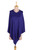 Indian Cashmere Wool Knitted Cobalt Blue Poncho 'Cobalt Blue Warmth'