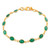11-Carat Gold Plated Green Onyx Link Bracelet from India 'Verdant Glitz'