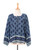 Floral Motif Rayon Blouse in Blue from Thailand 'Fascinating Evening'