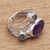 Amethyst and Blue Topaz Cocktail Ring from Bali 'Beautiful Accompaniment'