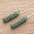Gleaming Green Glass Beaded Dangle Earrings from El Salvador 'Shining Pillars'