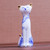 Floral Gilded Porcelain Cat Vase from Thailand 'Regal Cat'