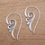 Curling Sterling Silver Dangle Earrings from Bali 'Peaceful Curls'