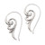 Curling Sterling Silver Dangle Earrings from Bali 'Peaceful Curls'