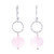 Round Rose Quartz Dangle Earrings Crafted in Thailand 'Ring Shimmer'